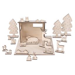 Kit Décor 3D Animaux de la forêt en bois FSC 45 pièces