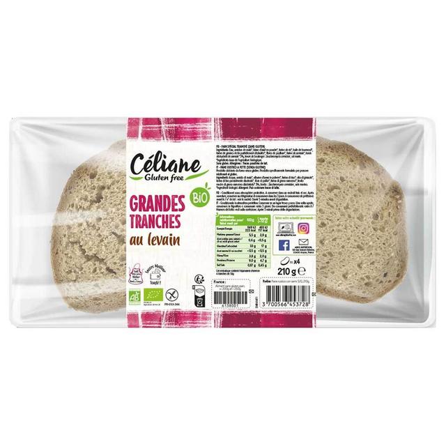 Pain grandes tranches au levain sans gluten x4 210g