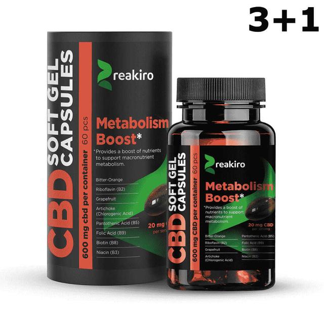 4 x 60 Gélules CBD Full Spec. Reakiro METABOLISM BOOST 4x600mg