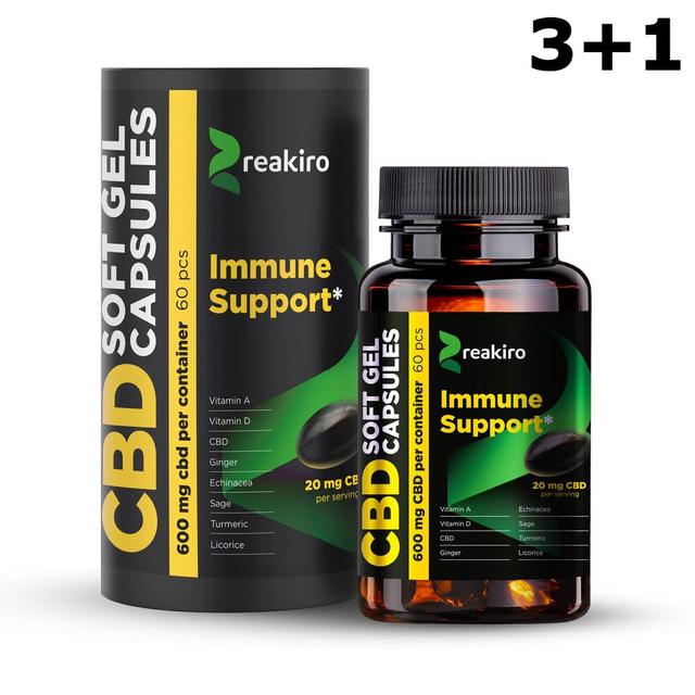 4x60 Gélules CBD Full Spectrum Reakiro IMMUNE SUPPORT 4x600mg