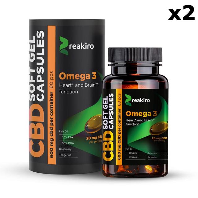 2 x 60 Gélules CBD Full Spectrum Reakiro OMEGA 3 (2x600mg)