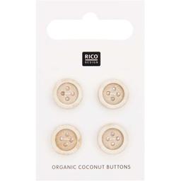 4 boutons en noix de coco - 12 mm