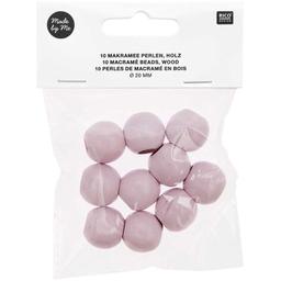 10 Perles rondes - bois rose - 20 mm