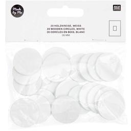 20 disques en bois blanc petit 28 mm