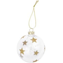 Boule de Noël en verre étoiles dorées Ø 8 cm