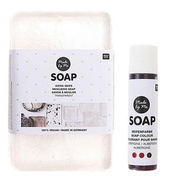 Savon à mouler transparent vegan 250 g + Colorant aubergine