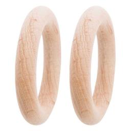 2 anneaux en bois pour hochet Ø 7 cm