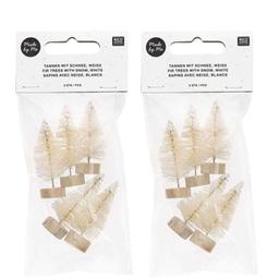 10 sapins de Noël en bois blanc 5 cm