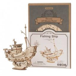 Navire de pêche - Puzzle 3D Mécanique en bois Rolife