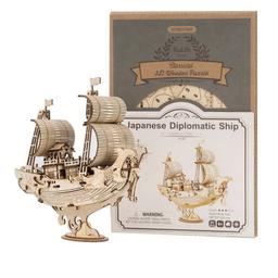 Navire diplomatique japonais - Puzzle 3D Mécanique en bois Roli