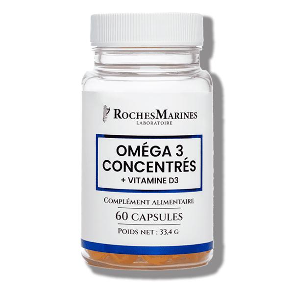 OMÉGA 3 CONCENTRÉS + VITAMINE D3 - Immunité - 60 capsules