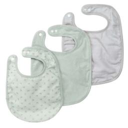 Lot de 3 bavoirs en coton bio Lil Planet - Vert Givré/Gris