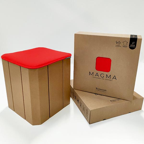 Tabouret modulable / eco-responsable  / coul. rouge