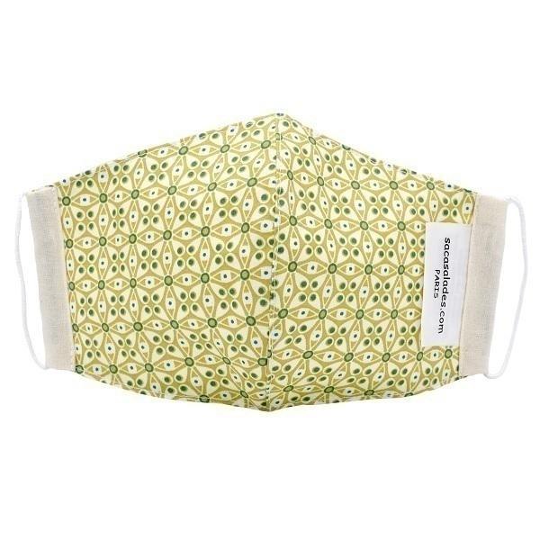 Masque de protection en coton Fleurs anis - Moyen