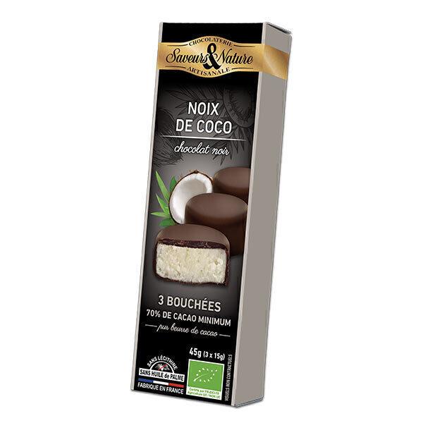 Bouchées de Chocolat noir 70% - Coco 3x15g