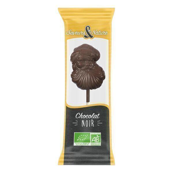 Sucette Père Noël au chocolat noir 10g