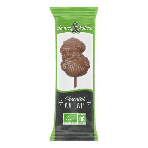 Sucette Père Noël au chocolat au lait 10g