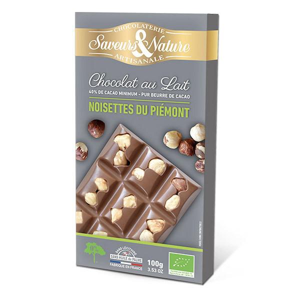 Tablette chocolat lait 40% aux noisettes entières 100g