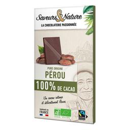 Tablette chocolat noir 100% Pérou 80g