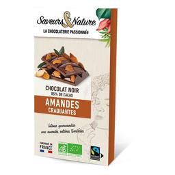 Tablette chocolat noir 85% amandes entières 100g