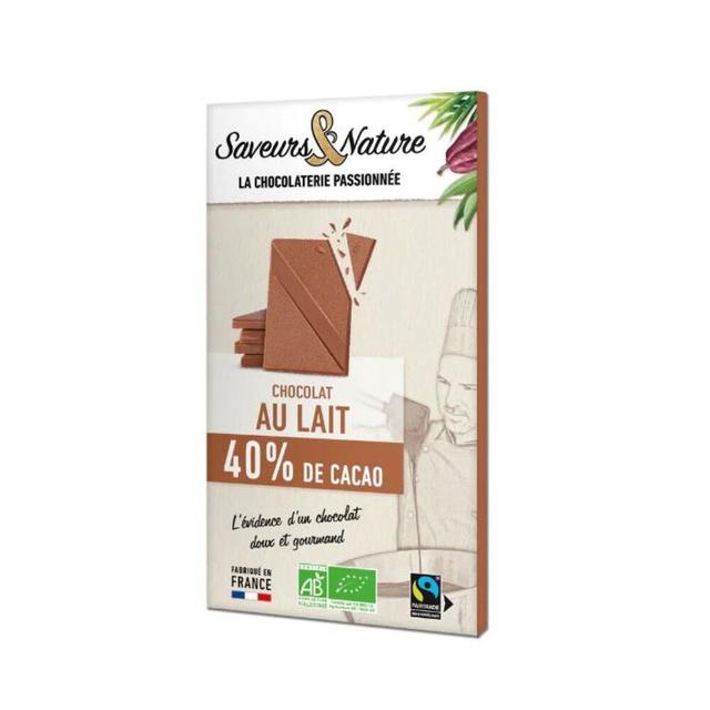 Tablette de chocolat au lait bio 40% 80 g