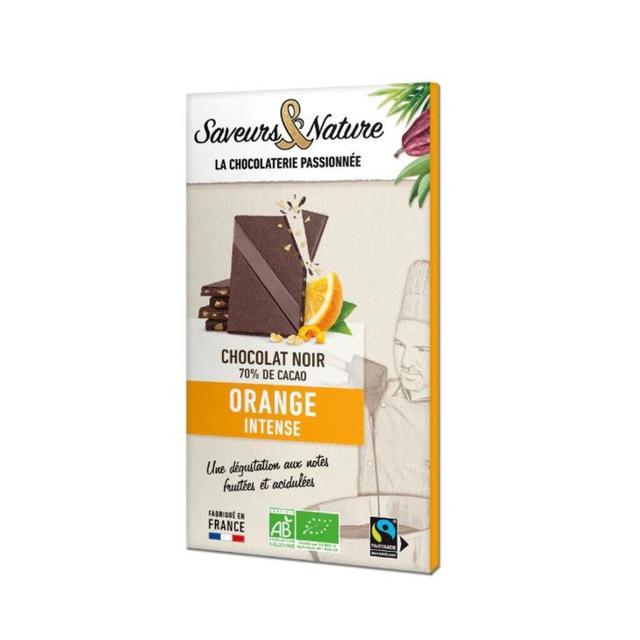 Tablette noir bio 70% de cacao orange