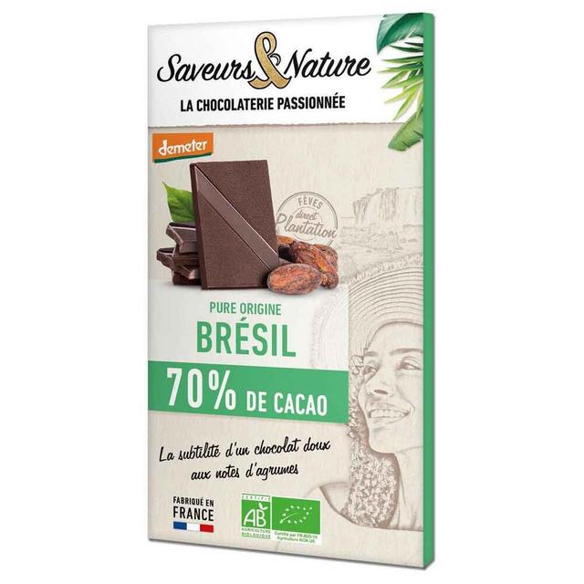 Tablette de chocolat noir 70% Origine Brésil 80g