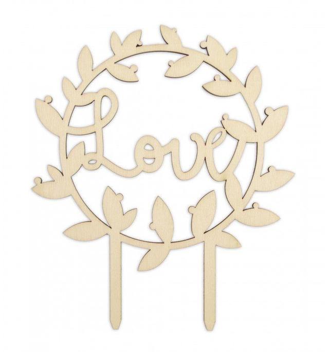 Cake topper en bois - Love