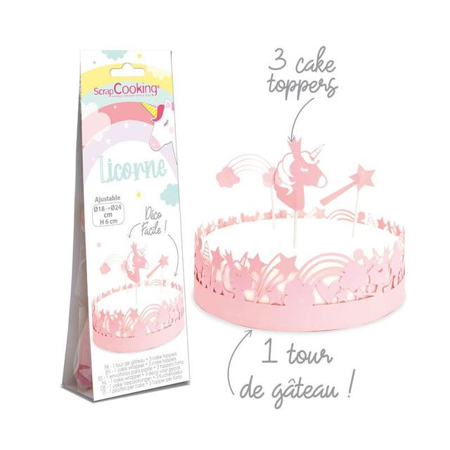 Décoration gâteau licorne en papier