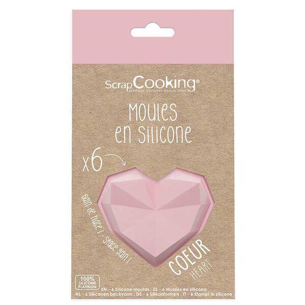 6 moules en silicone - Diamant Coeur