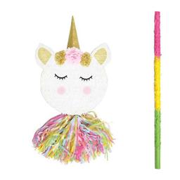 Piñata tête de licorne + bâton