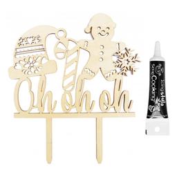 Cake topper en bois Ohohoh + Stylo de glaçage noir