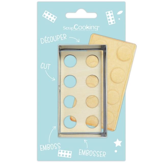 Emporte-pièce + embosseur pâtisserie - Brique - 2 pcs