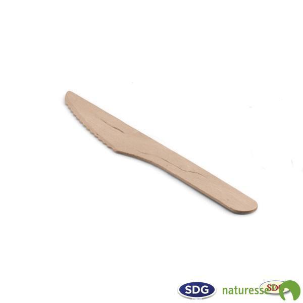 Couteau en Bois Naturel 16,5 cm - SDG - Lot de 2000