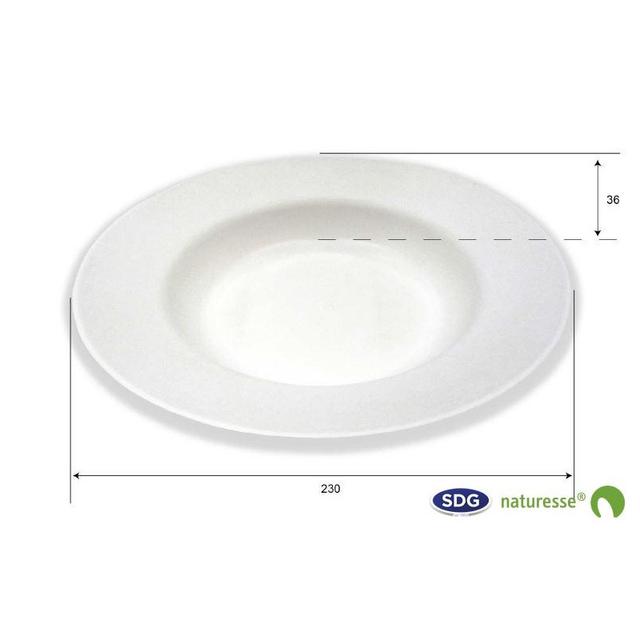 Assiette Creuse Pulpe de Cellulose Elégance 23 cm - SDG - Lot de