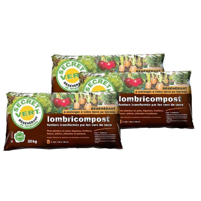 Terreau lombricompost régénérant lot de 3 3 x 20 kg