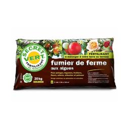 Terreau de fumier fermier avec algues fertilisant 20 kg