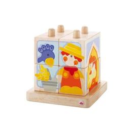 Puzzle 8 Cubes de la Ferme à enficher Sevi 1831 - Jouets en Bois