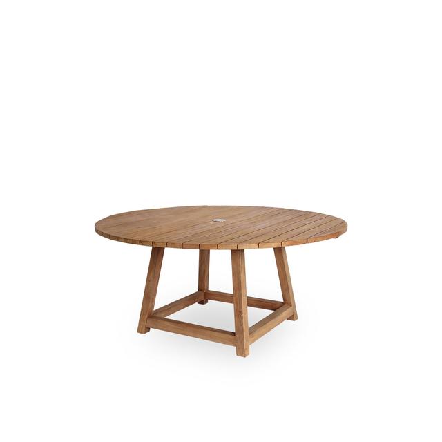 Table repas ronde Ø160cm en teck pour 6/8 personnes