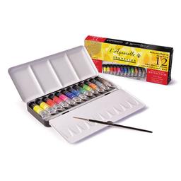 Boîte métal aquarelle - 12 tubes 10 ml