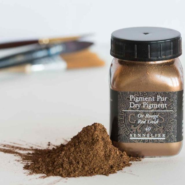 Pigment pour création de peinture - pot 90 g - Doré rouge