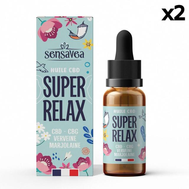 Lot 2 Huiles CBD CBG Super-Relax 13% / 1300mg (2x10ml)