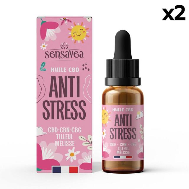 Lot 2 Huiles CBD CBG CBN Anti-Stress 20% / 2200mg (2x10ml)