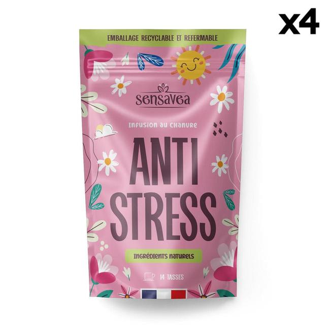 Lot 4 Infusions bio ANTI-STRESS, Chanvre CBD (30%)