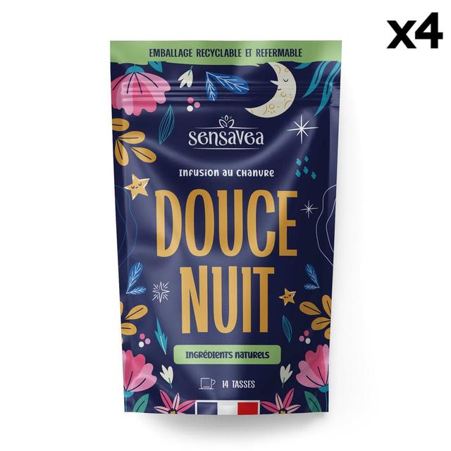 Lot 4 Infusions bio DOUCE NUIT, Chanvre CBD (30%)