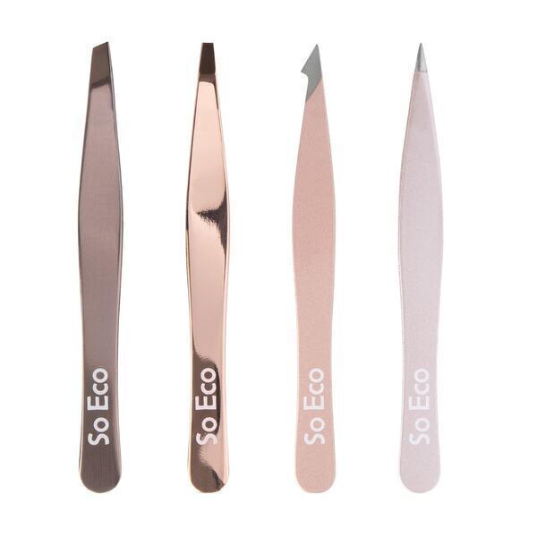 Set de 4 Pinces à Epiler Rose Gold