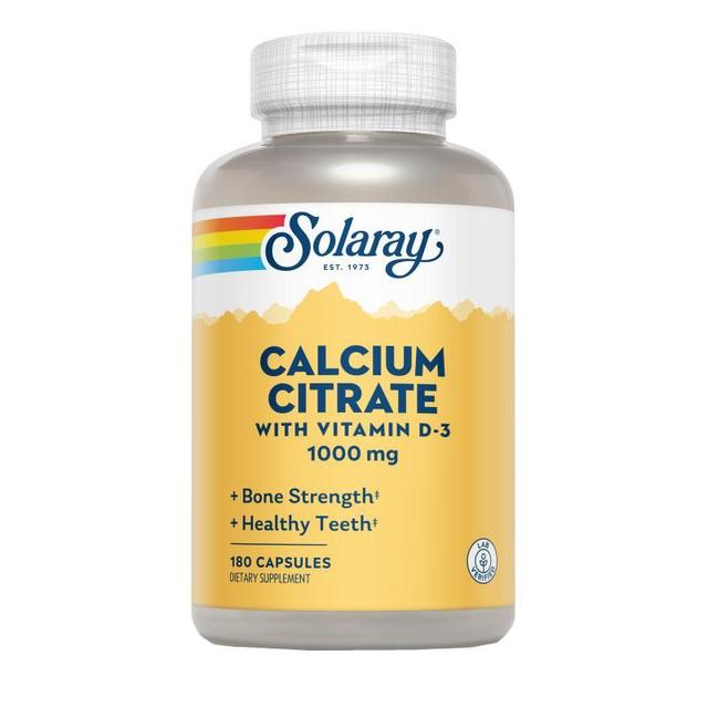 Citrate de Calcium W/D3 1000mg Solaray 90 gélules