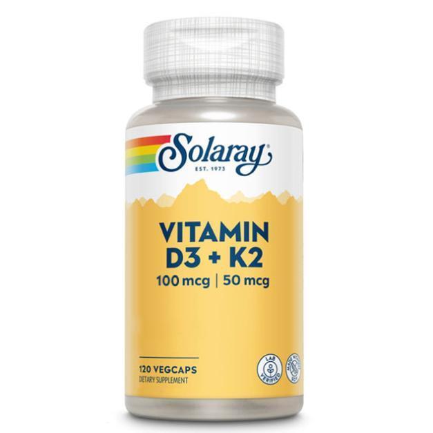 Vitamine D3 & K2 (Mk7) 120 CapsSolaray