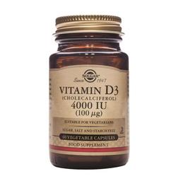 Vitamine D3 4000UI (100µg) Solgar, gélules végétales