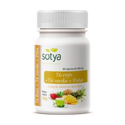 Thé vert, thé rouge et ananas 60 capsules de 500mg